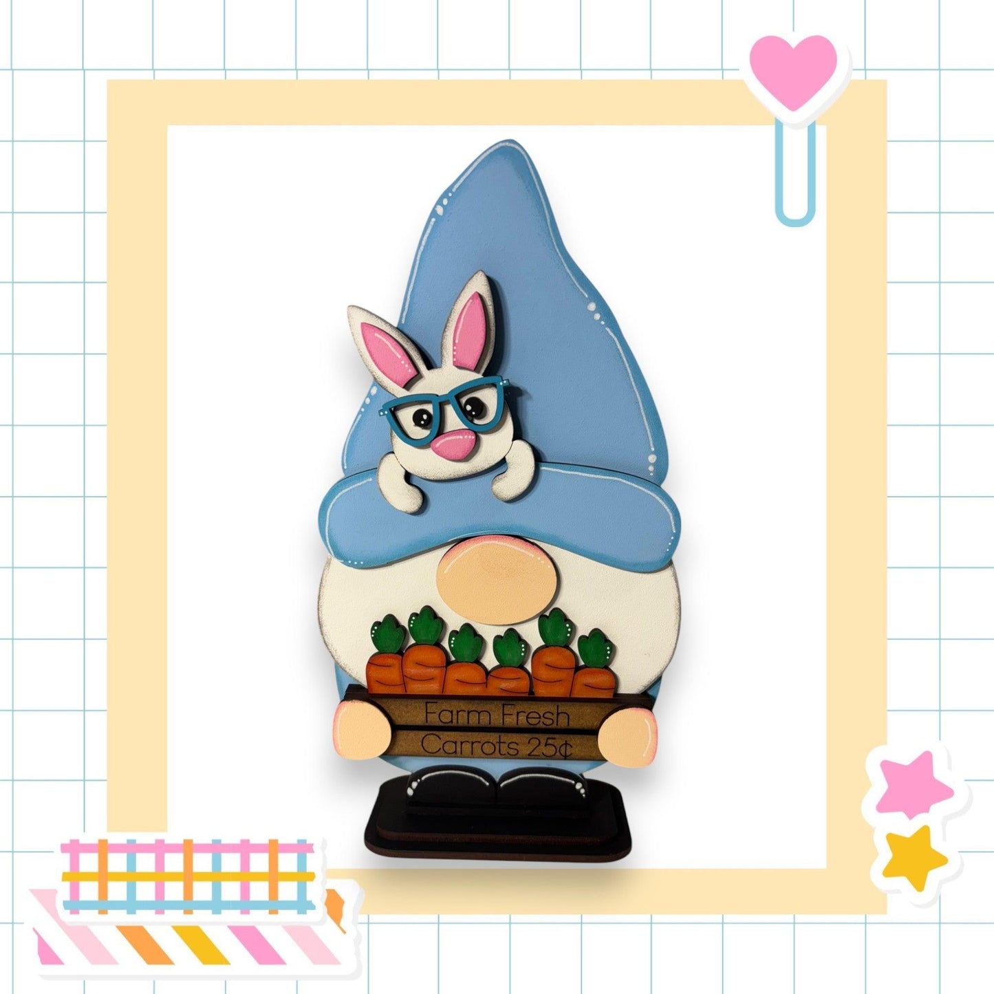 a picture of a cat wearing a hat and holding a potted plant