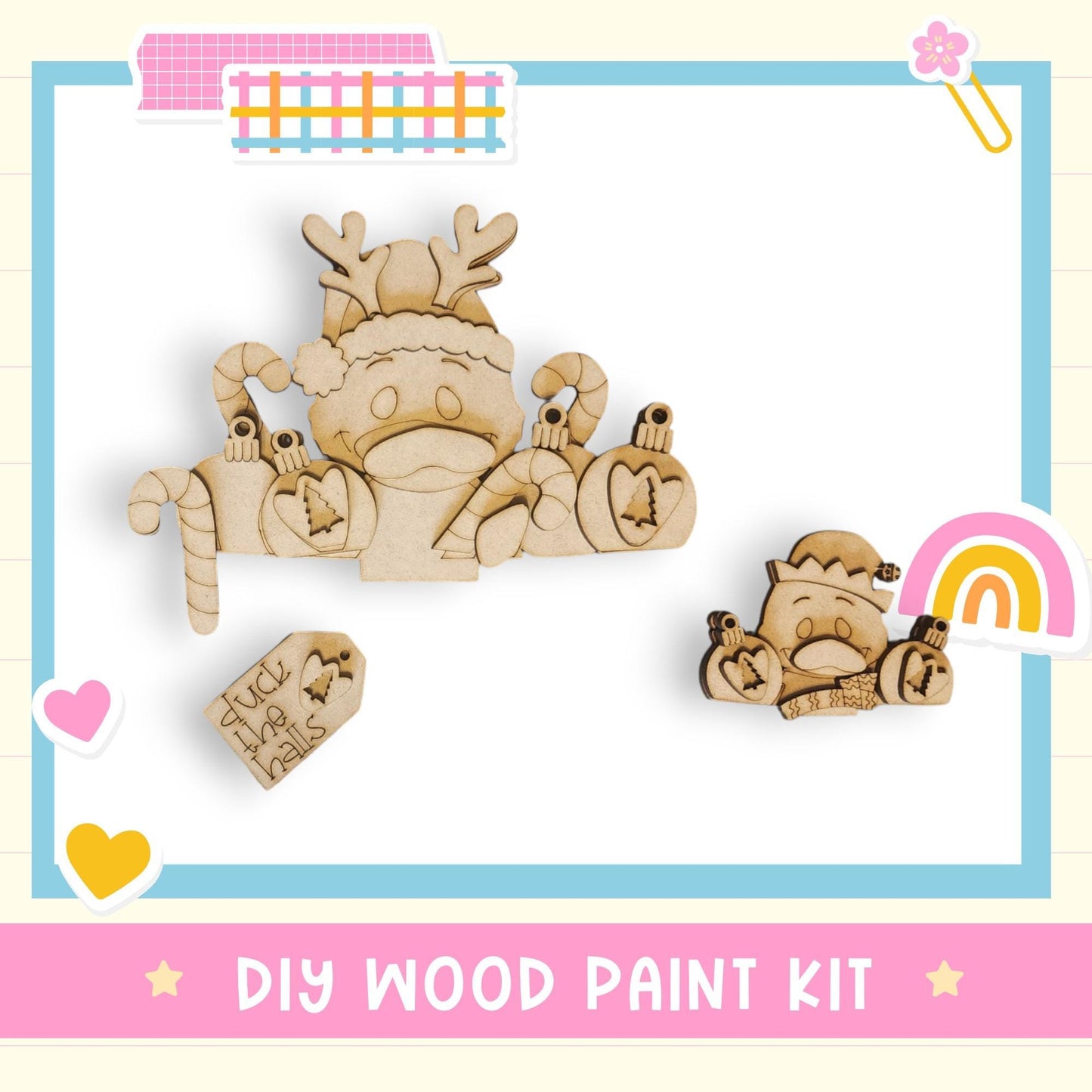 a picture of a wooden craft kit of a toy car