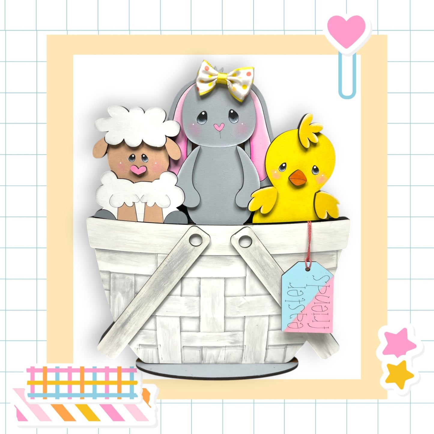 a picture of some animals in a basket