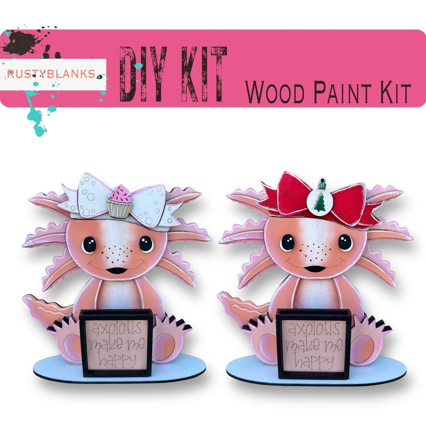 a picture of a wooden paint kit with a picture of a dog