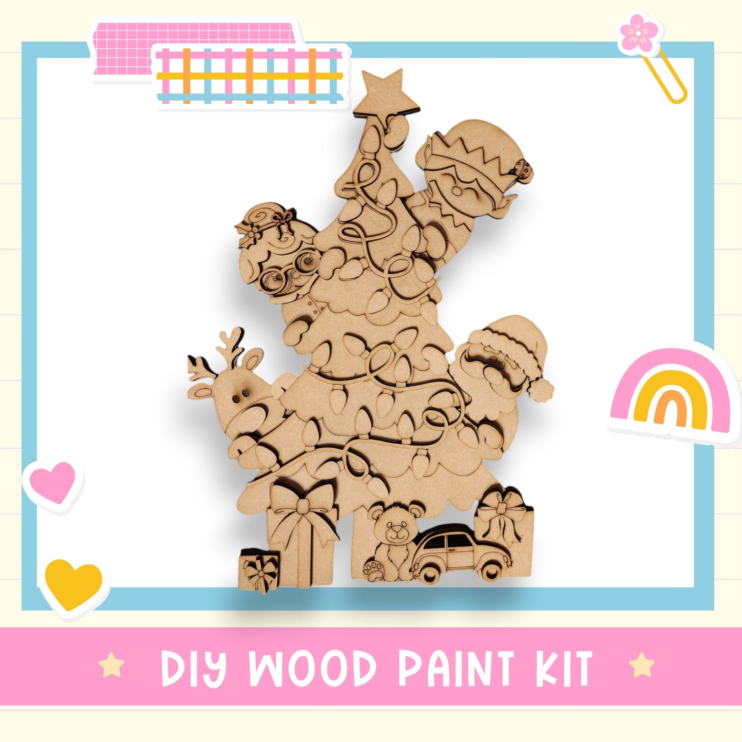 a wooden puzzle of a man riding a car