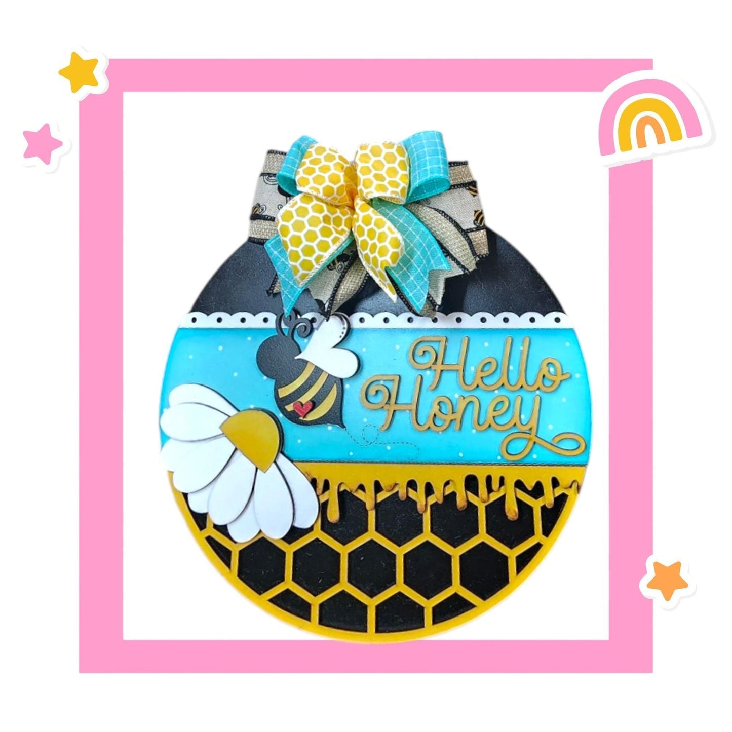 a card with a picture of a bee on it