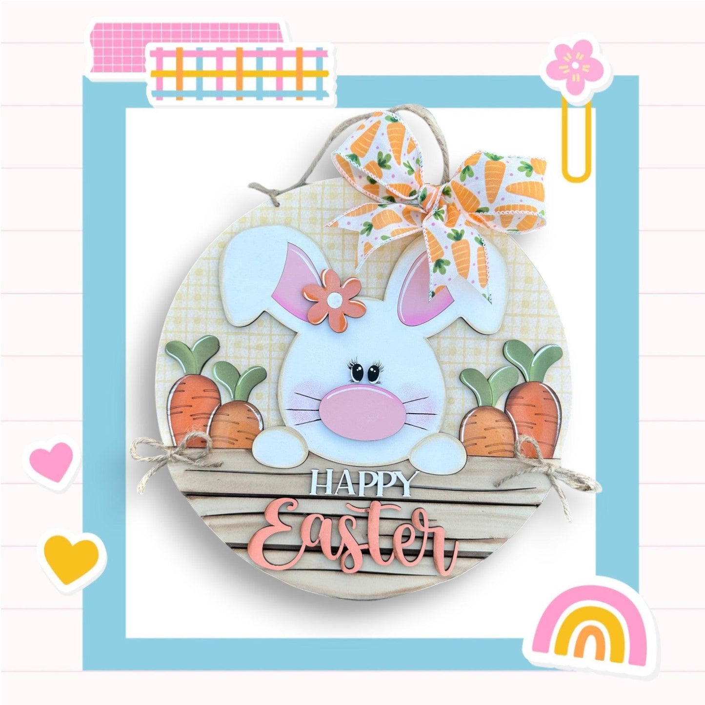 a card with a picture of a bunny on it