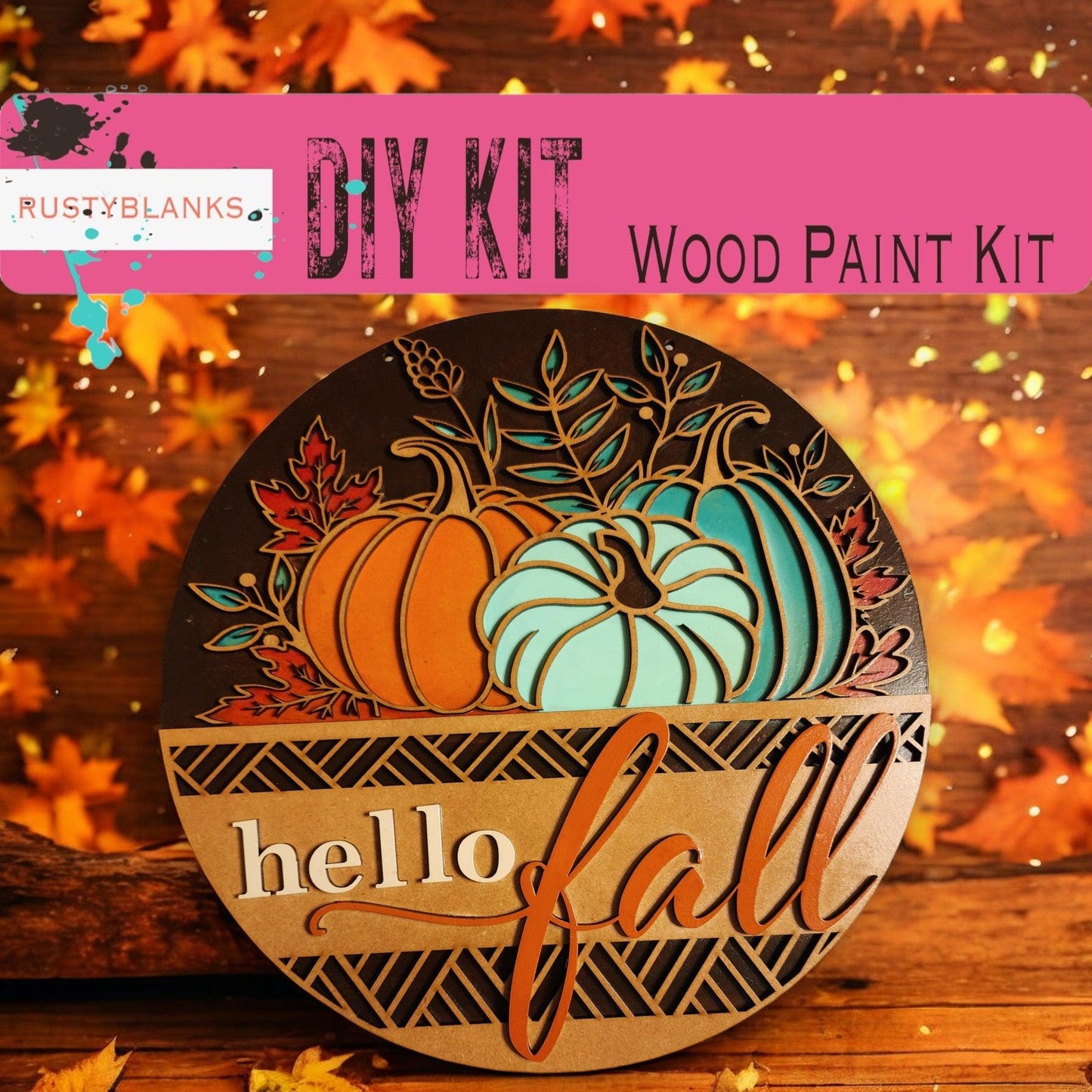 Hello Fall Front Door Decor | Fall Door Hanger | Hello Fall Pumpkins | Fall Door Hanger | Housewarming Gift | Home Decor | Wreath RusticFarmhouseDecor