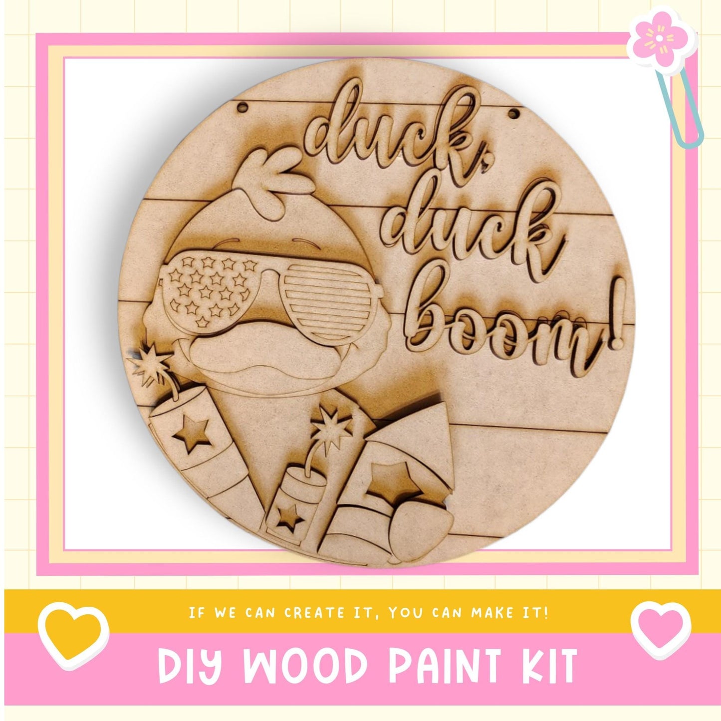 a picture of a wooden craft kit with a picture of a woman's face
