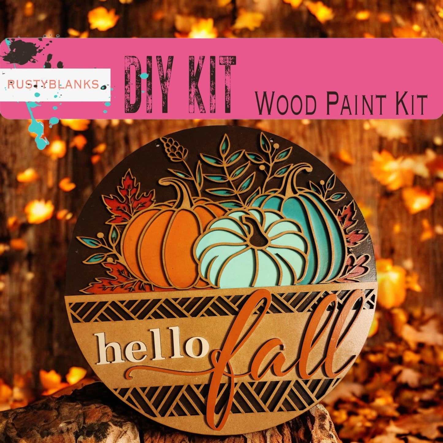 Hello Fall Front Door Decor | Fall Door Hanger | Hello Fall Pumpkins | Fall Door Hanger | Housewarming Gift | Home Decor | Wreath RusticFarmhouseDecor