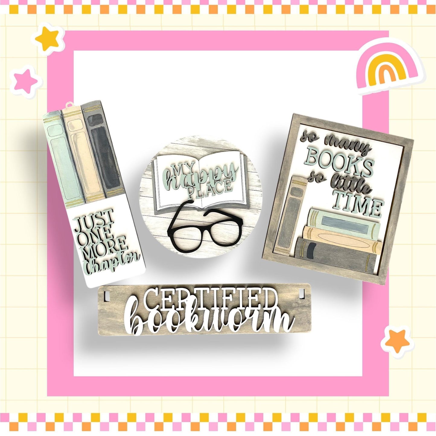 a picture of some books and some magnets