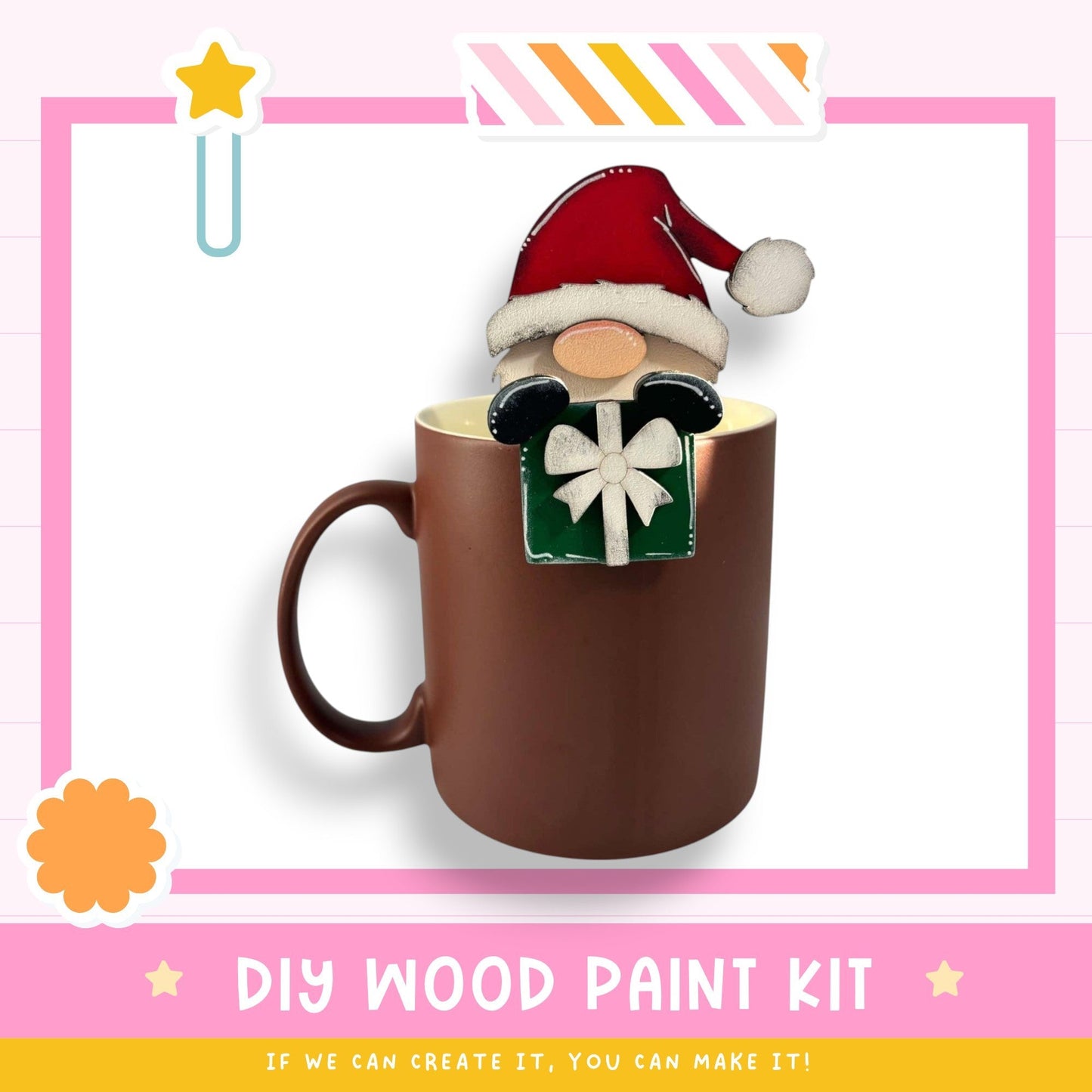 a coffee mug with a santa hat on it