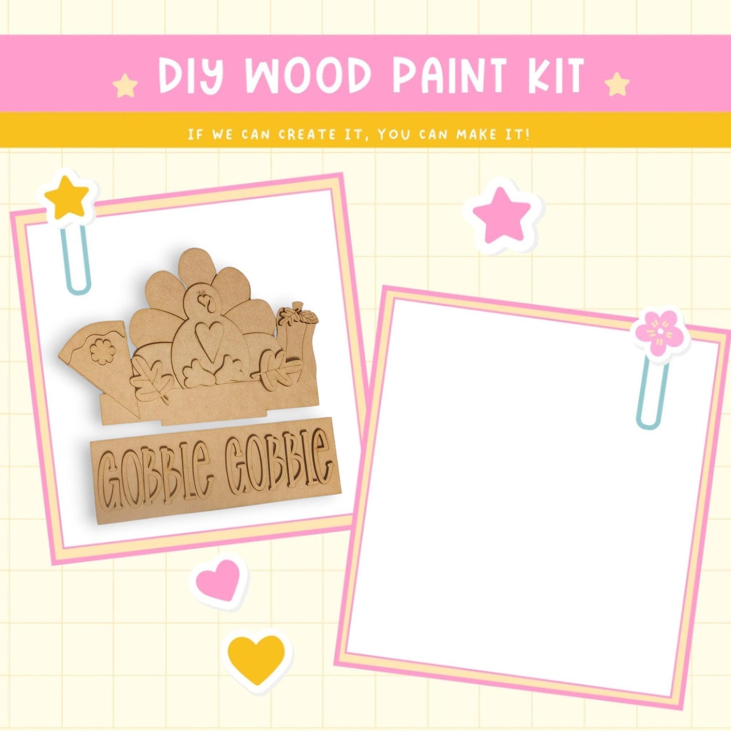 a wooden craft kit with a picture of a mouse