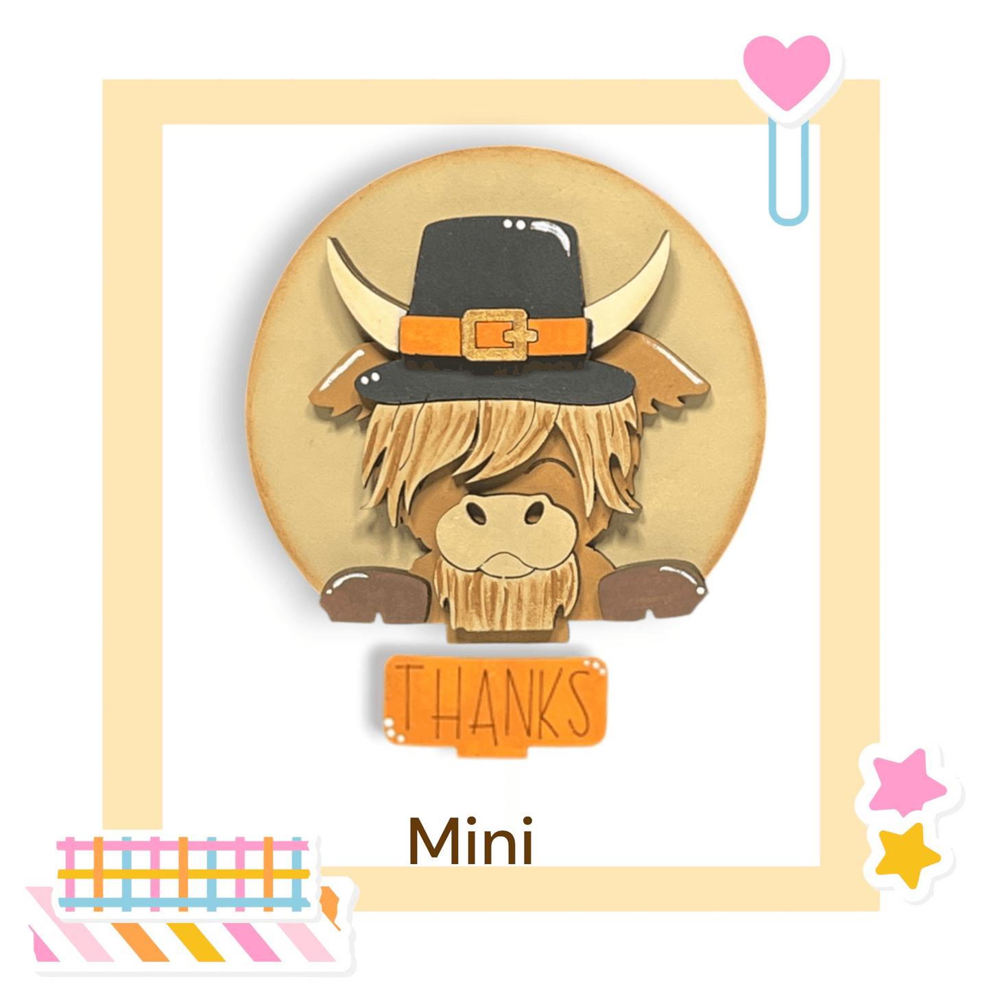 a card with a picture of a cartoon character wearing a hat