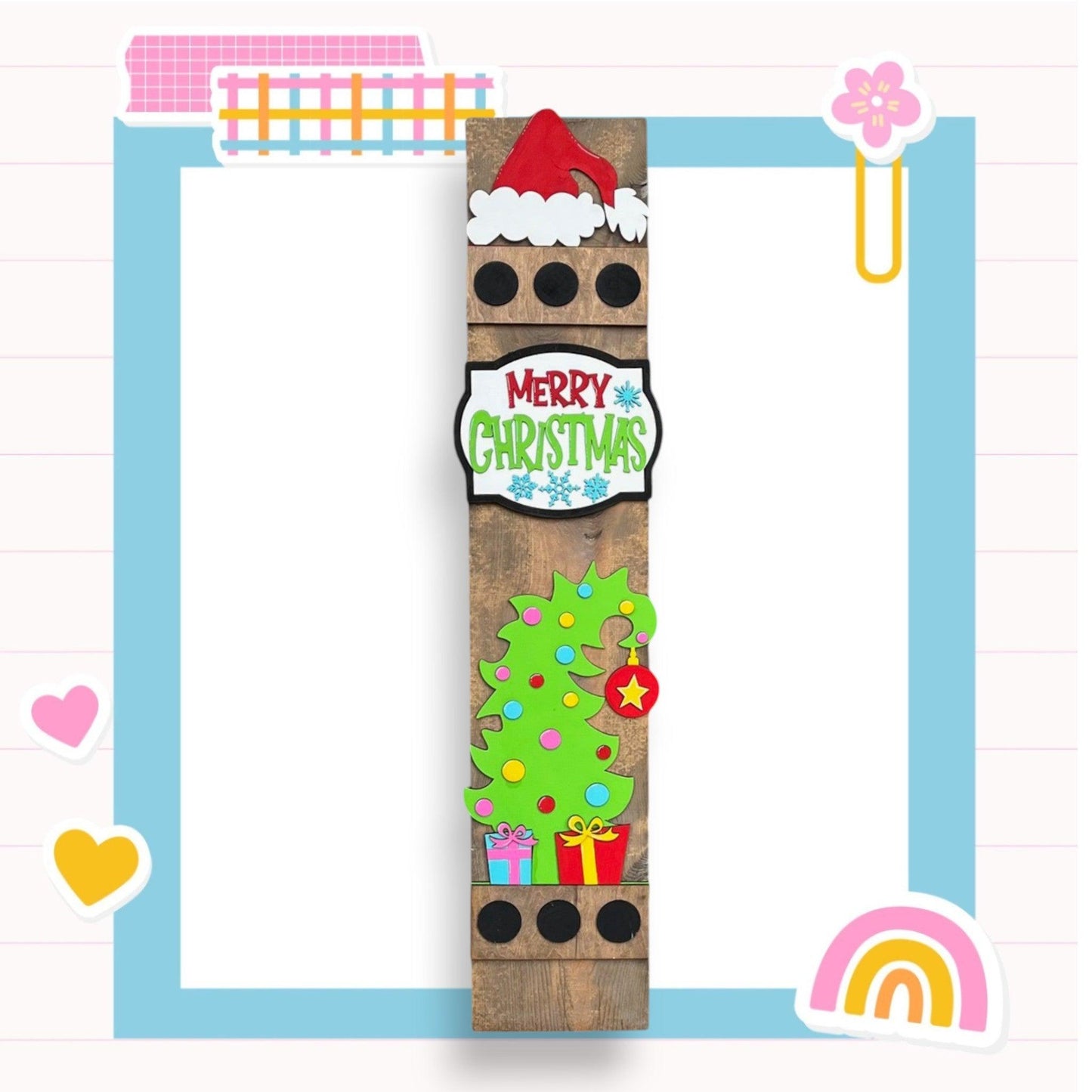 a picture frame with a picture of a christmas tree