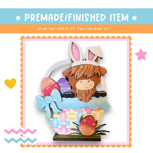 a card with a picture of a dog in a basket