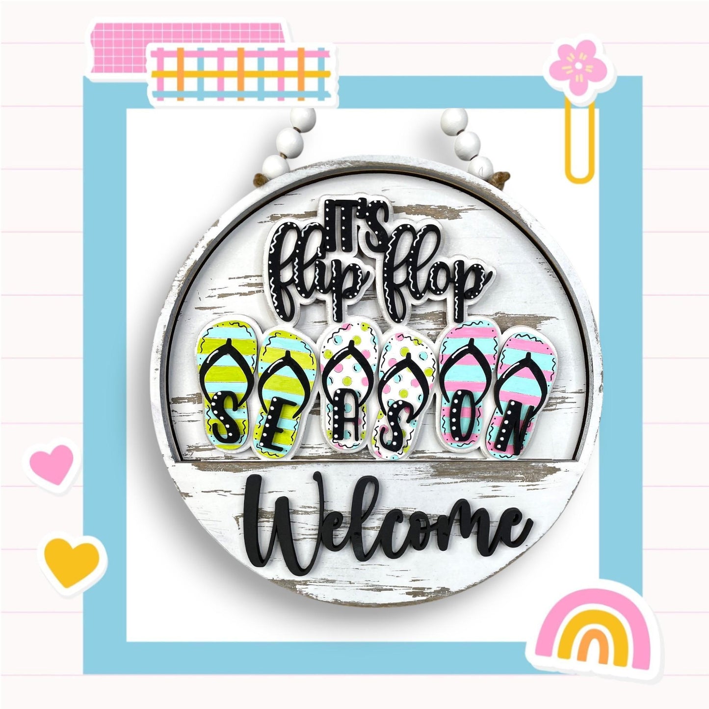 a sign that says flip flop flop welcome