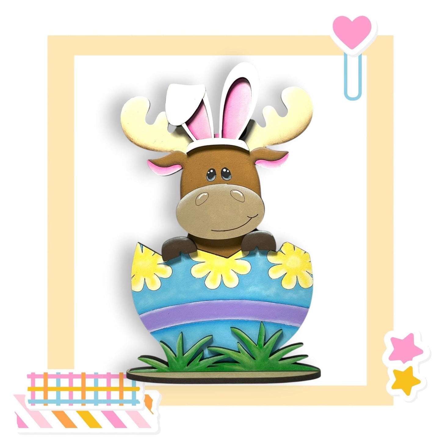 a picture of a moose with a hat on