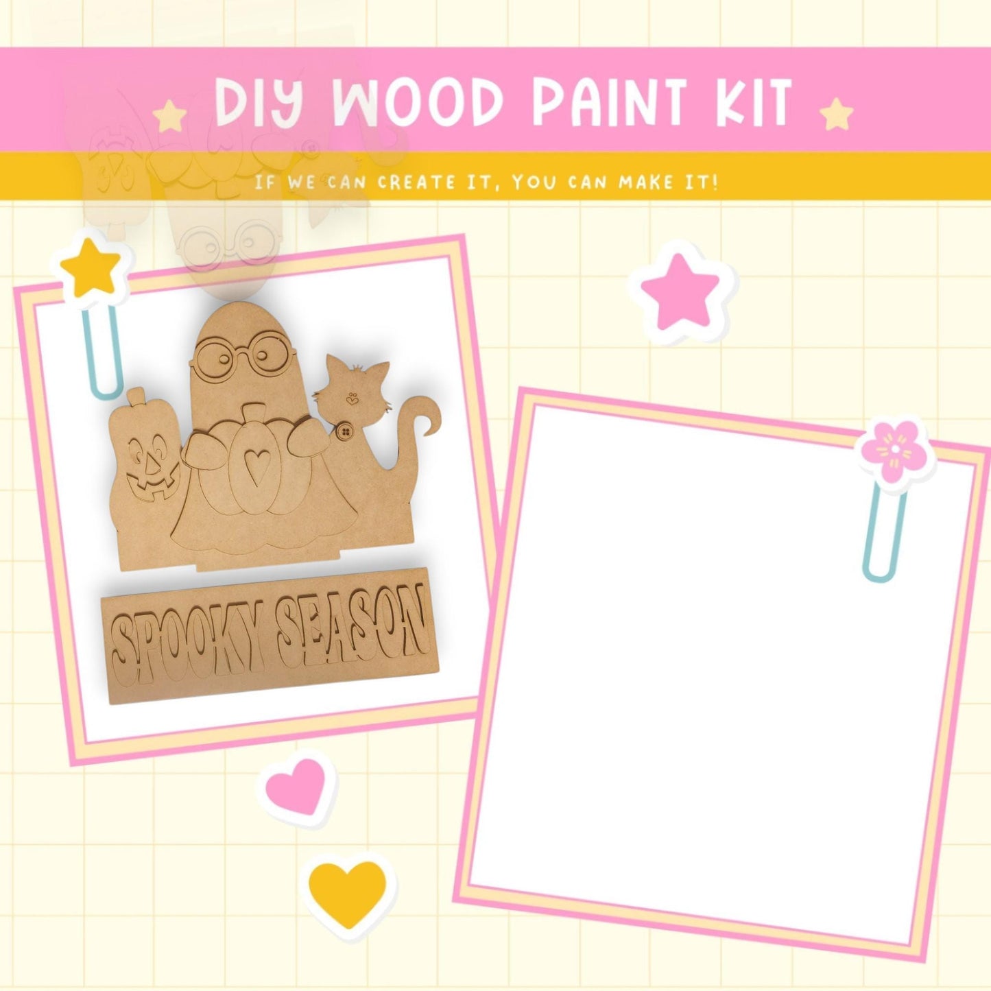 a wooden cutout of a cat and a dog