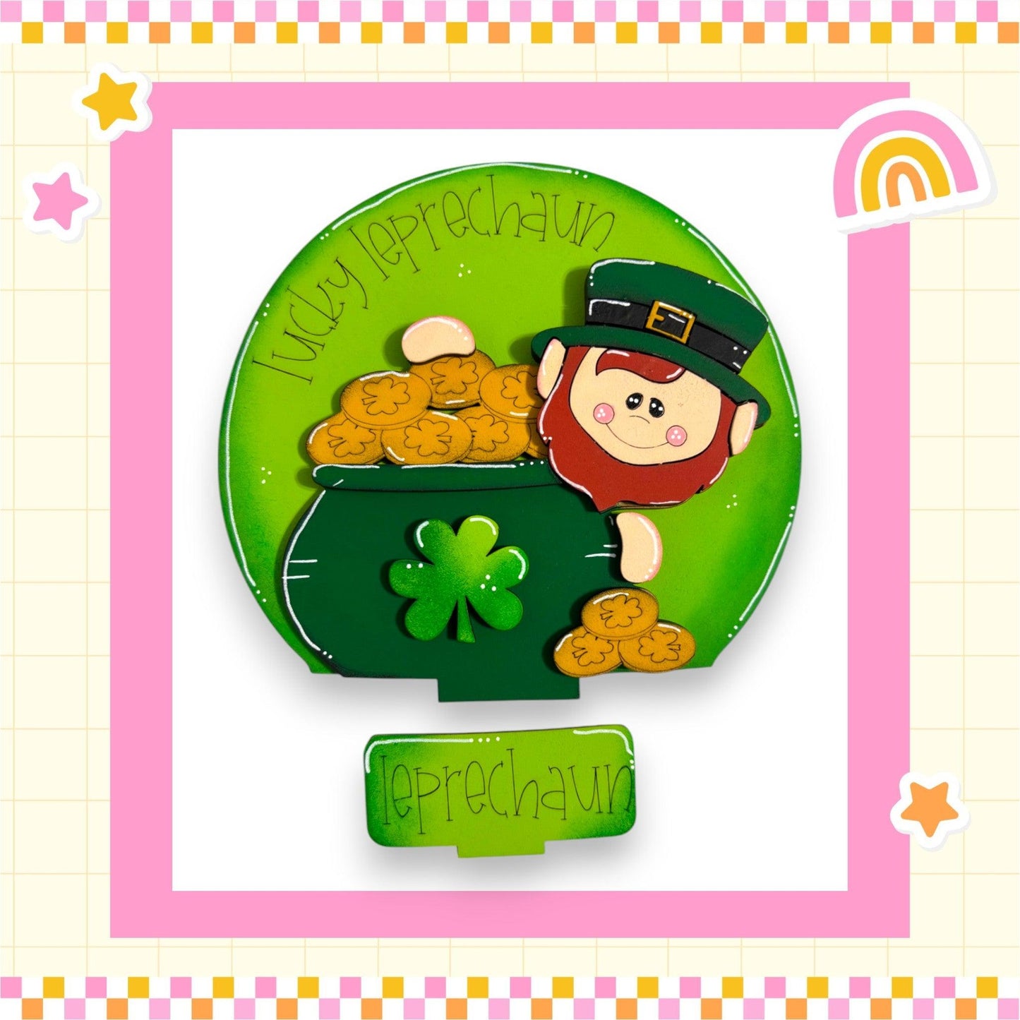 a st patrick's day greeting card with a leprechaun