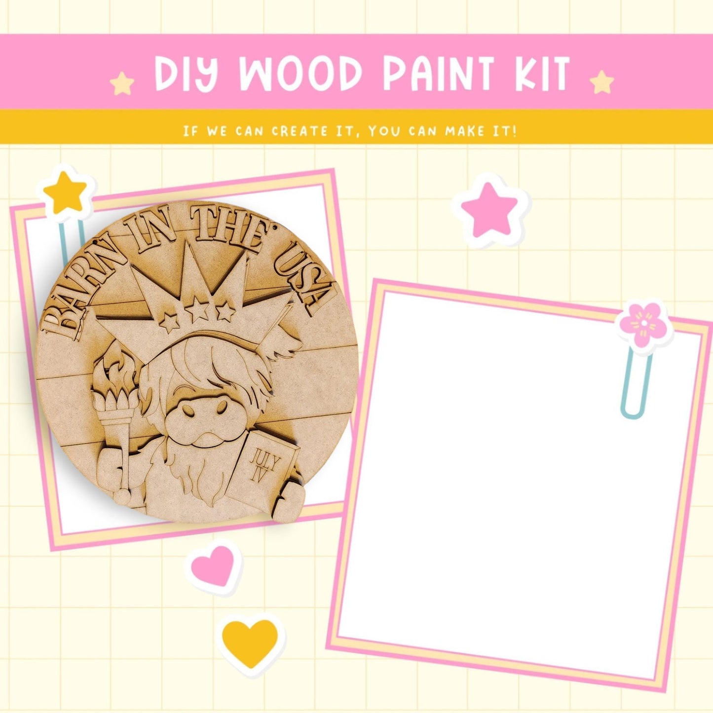 a wooden craft kit with a picture of a woman's face