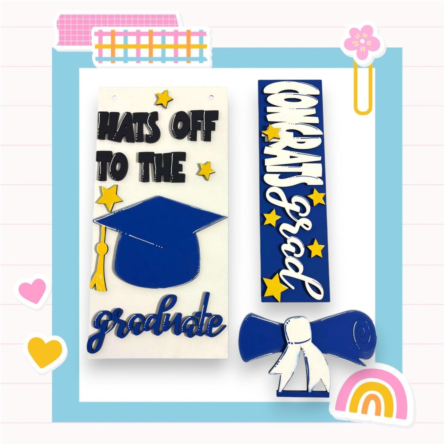 a picture of graduation decorations and a bookmark