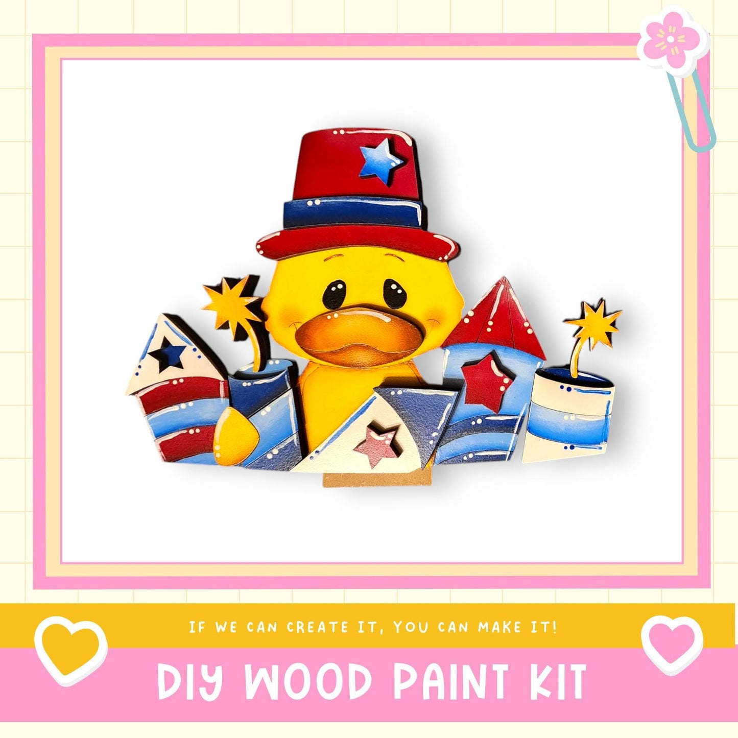 a picture of a yellow duck with a red hat
