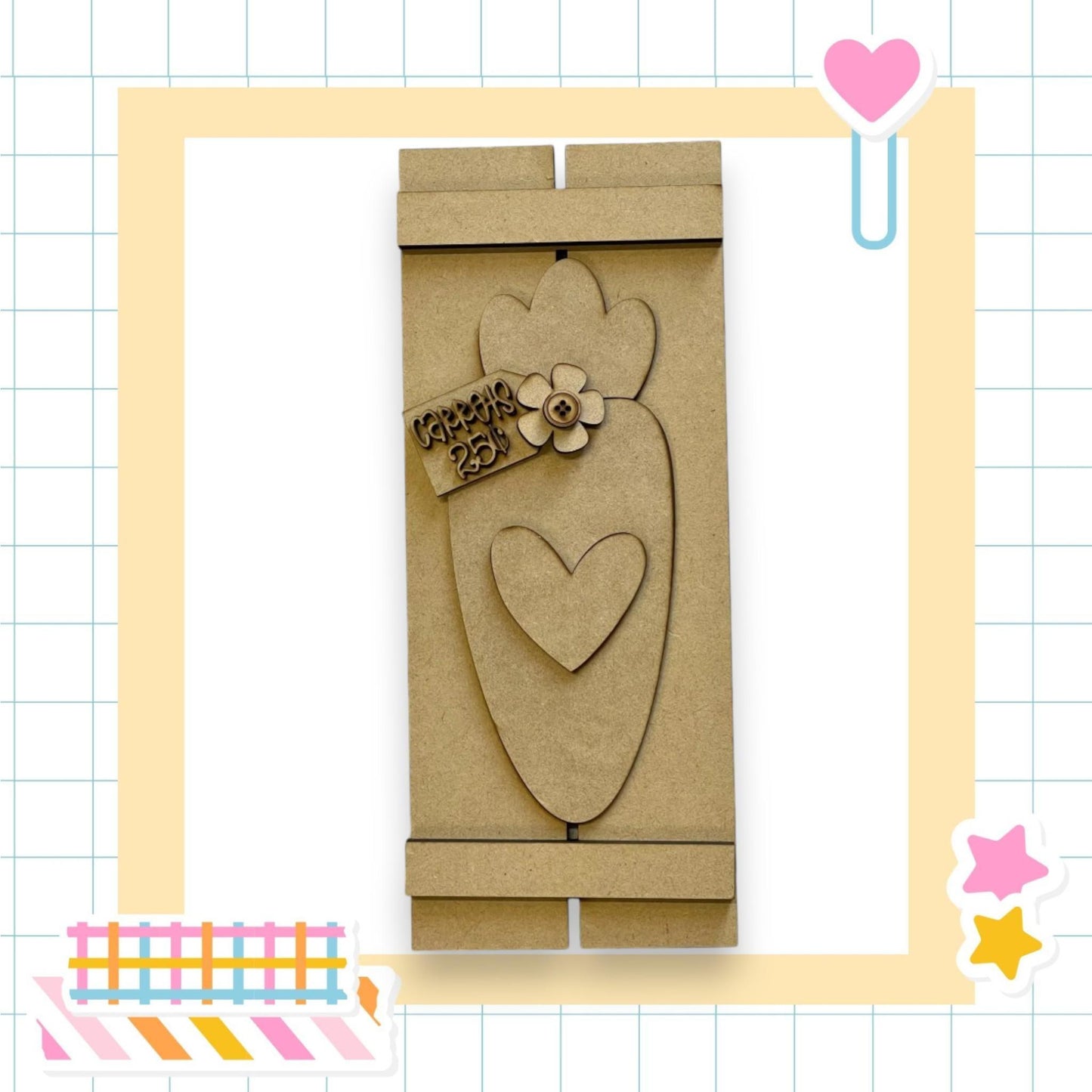 a cardboard box with a paper cut out of it
