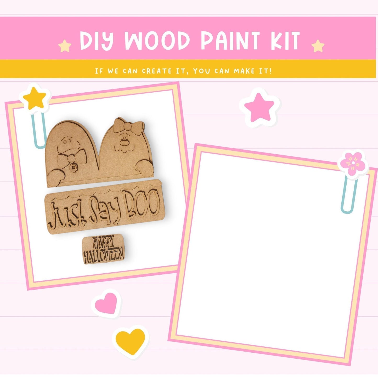a wooden craft kit with a picture of a pair of shoes