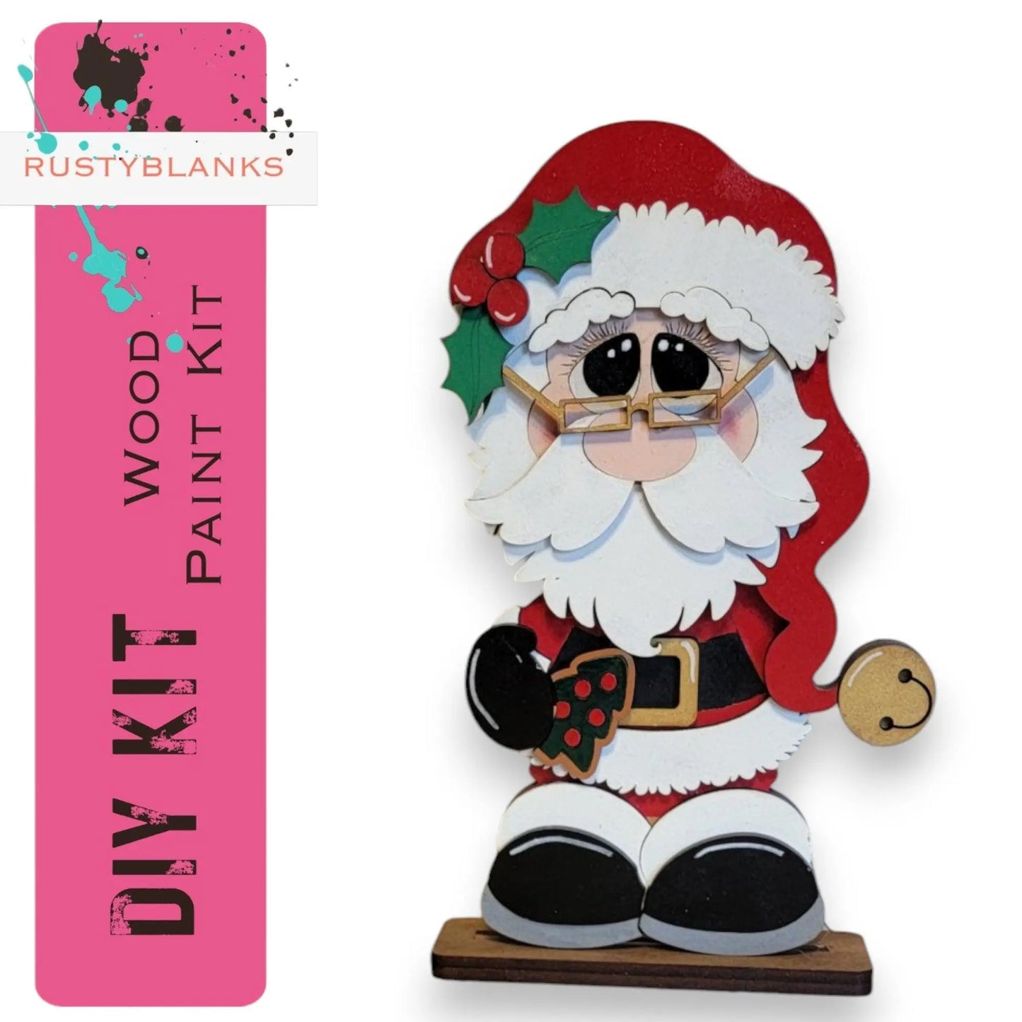 Mr & Mrs Santa Claus Handmade Christmas Tiered Tray Decor RusticFarmhouseDecor