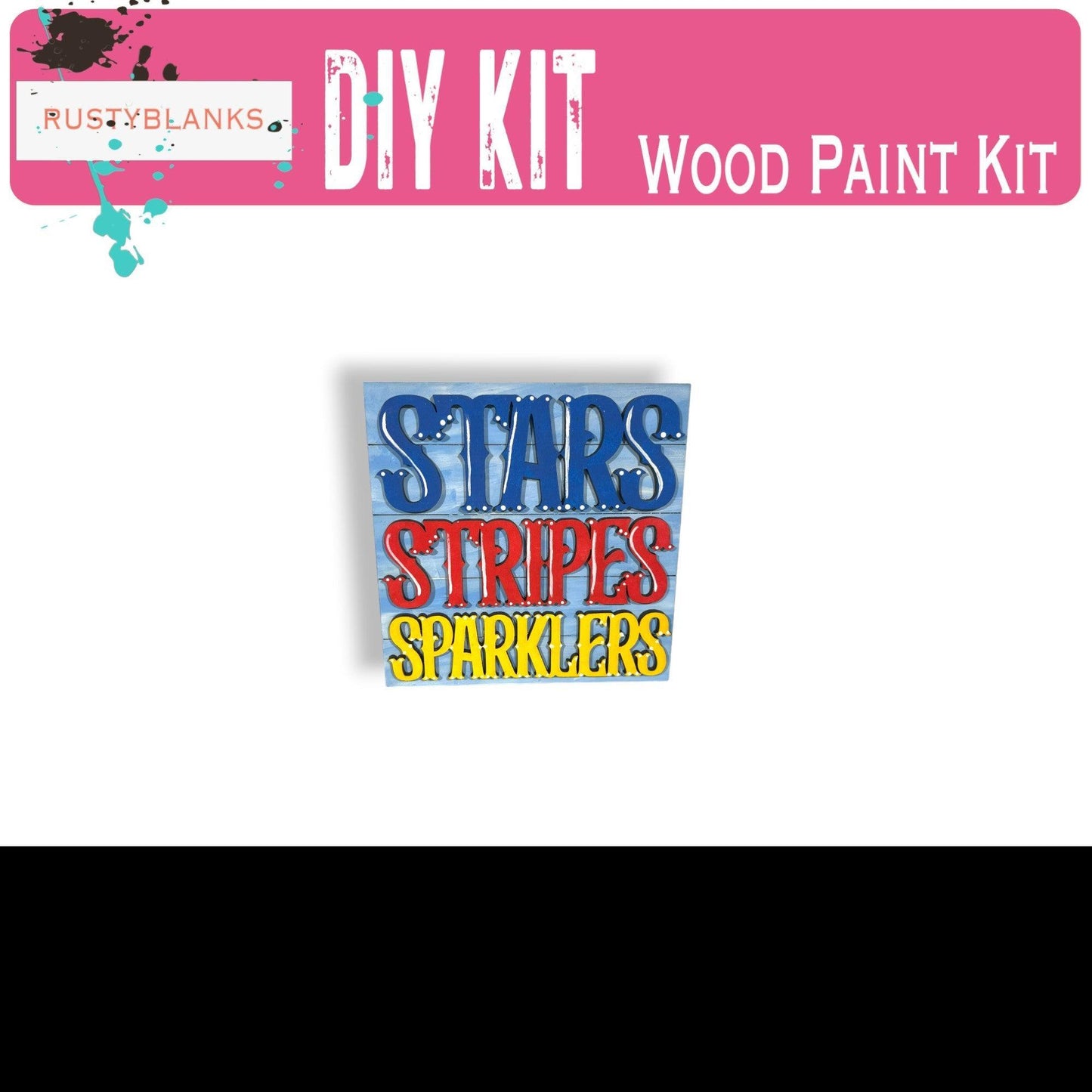 a picture of a sticker that says stars stripes sparklers