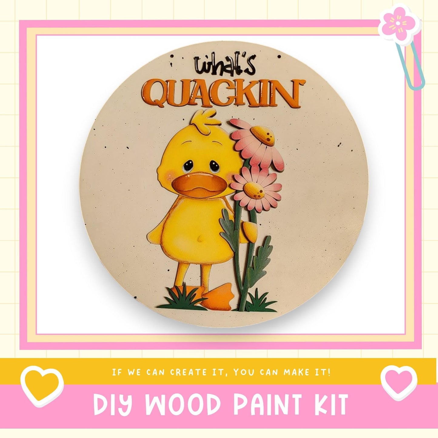 a picture of a yellow duck holding a flower
