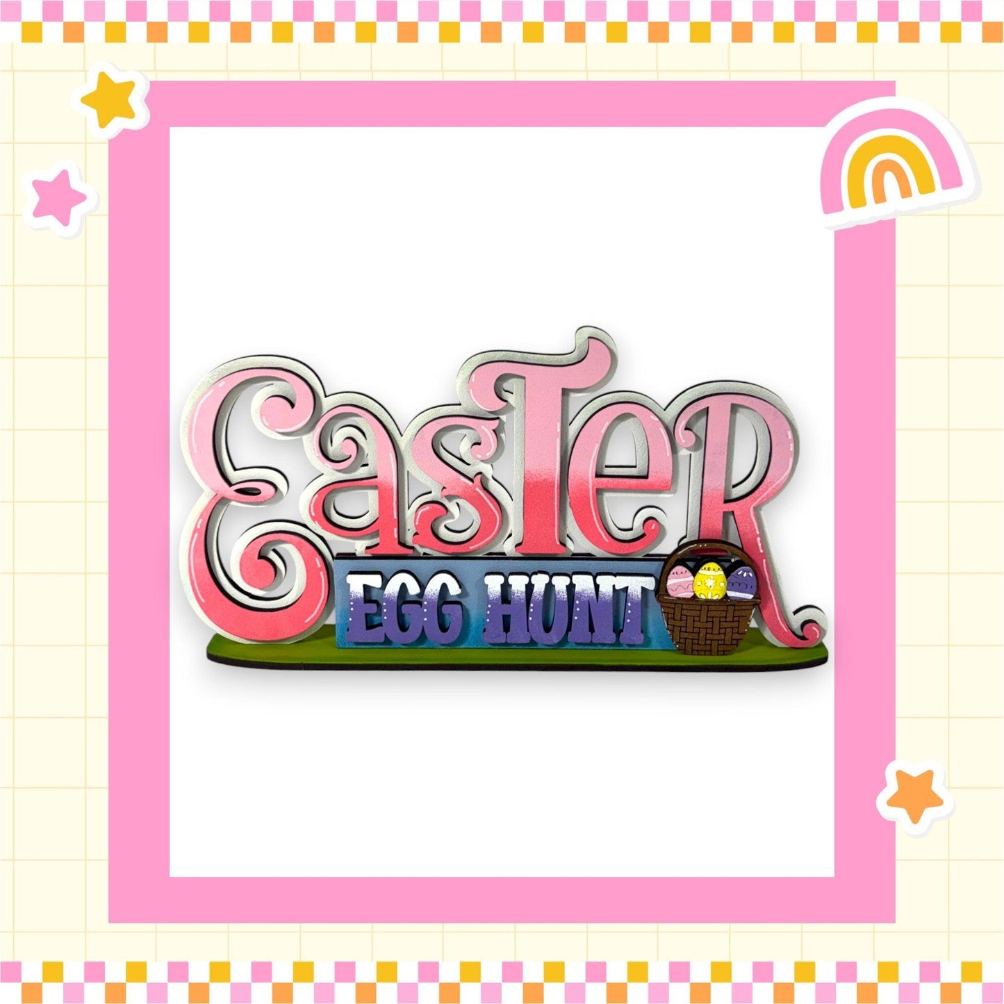 a picture of an easter egg hunt sign