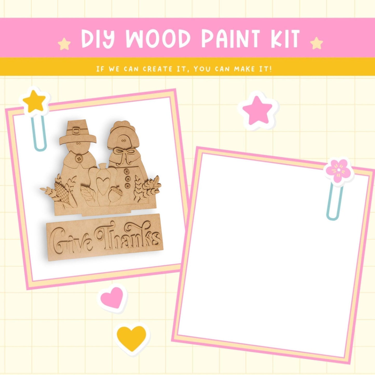 a wooden cutout of two people sitting on a bench