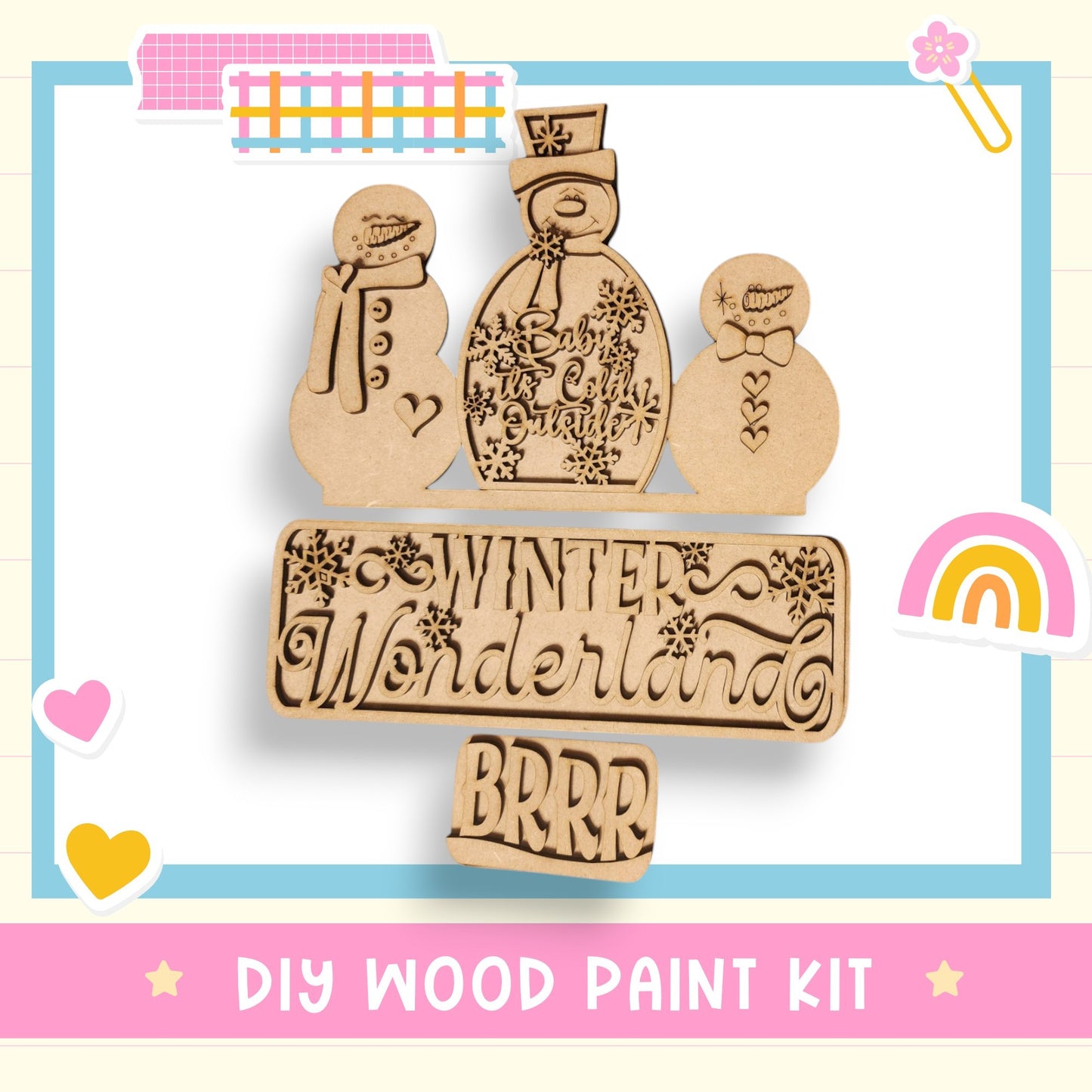 a wooden pin with a picture of two people on it
