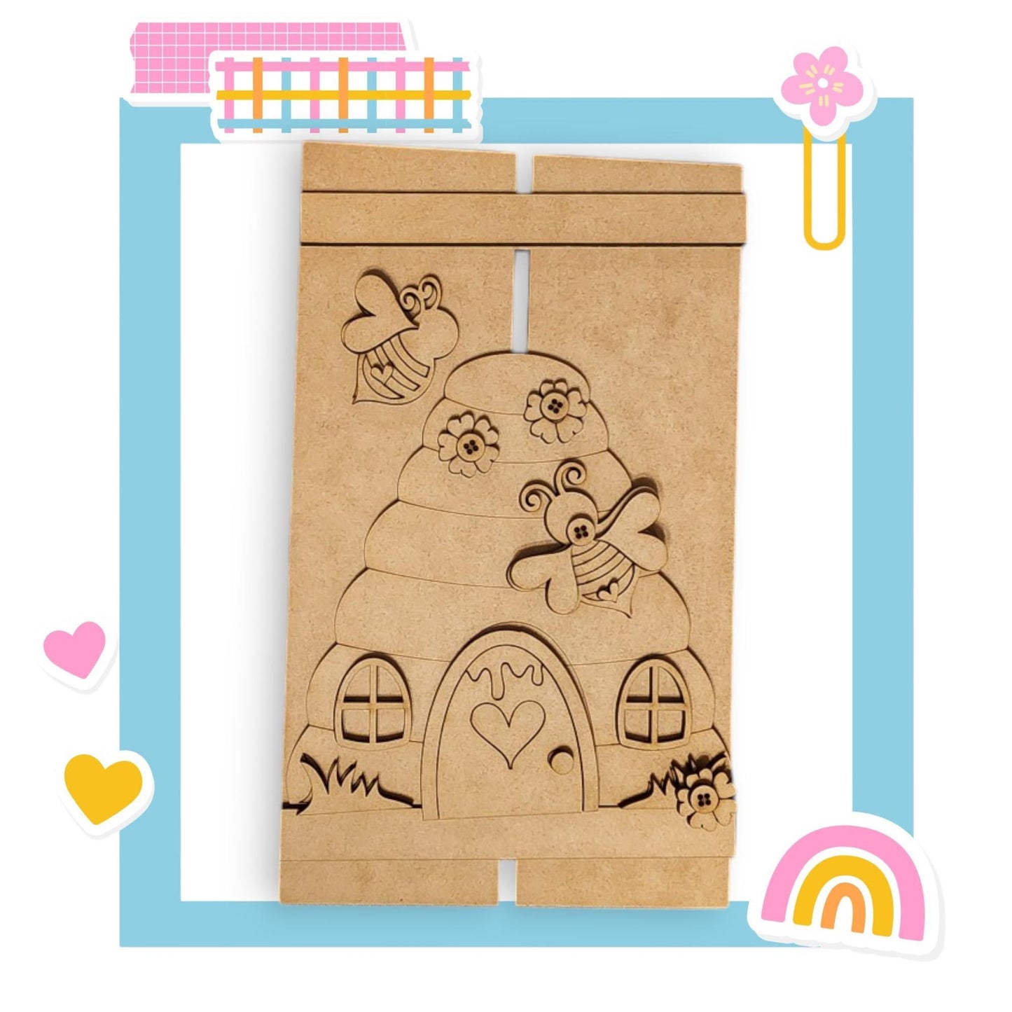 a cardboard box with a drawing of a man and a woman in a car