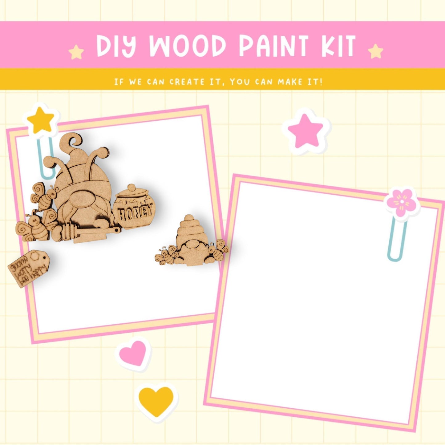 a wooden craft kit with a picture of a dog