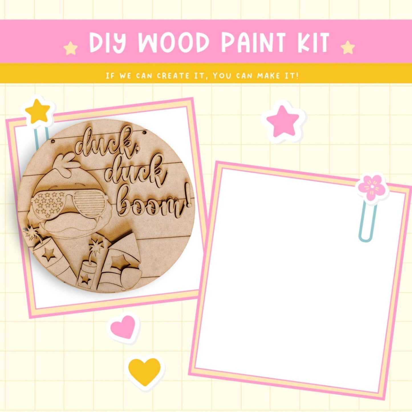 a wooden craft kit with a picture of a woman
