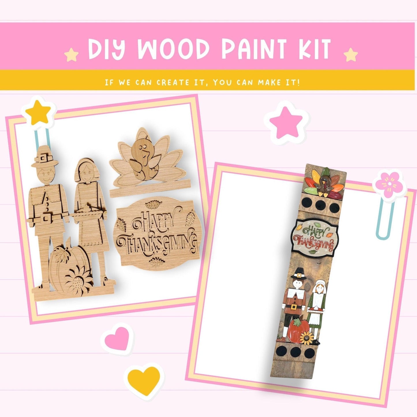 a wooden craft kit with a picture of a candle