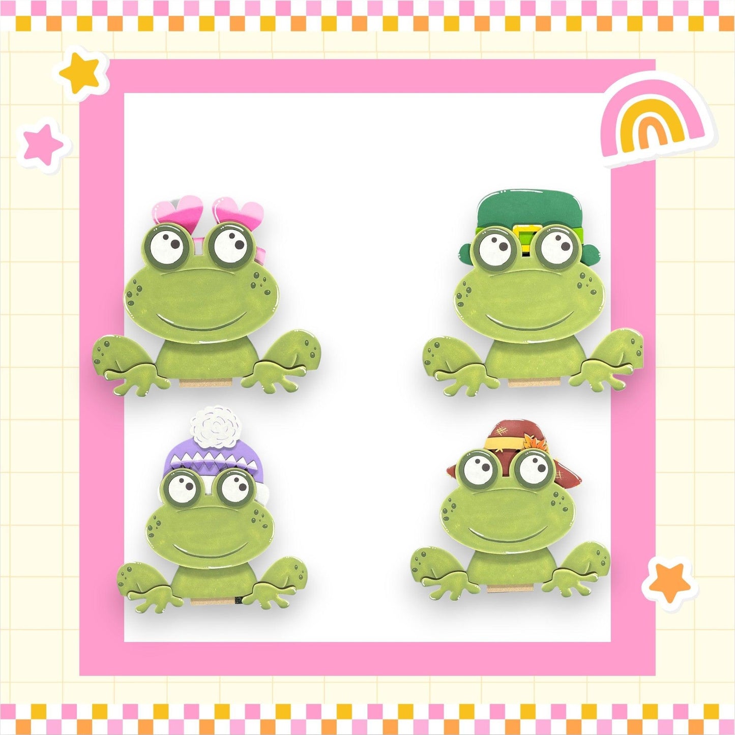 a picture of a frog with a hat and glasses