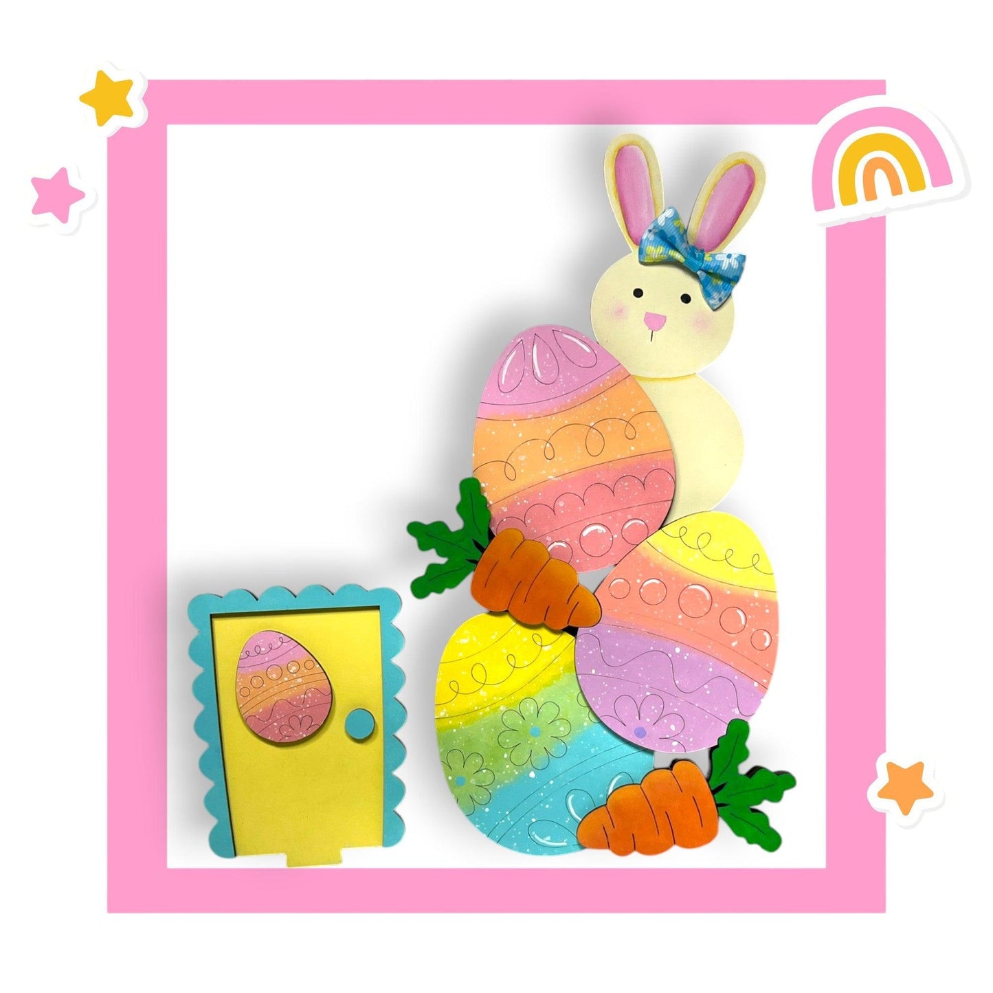 a picture of an easter egg with a bunny on it