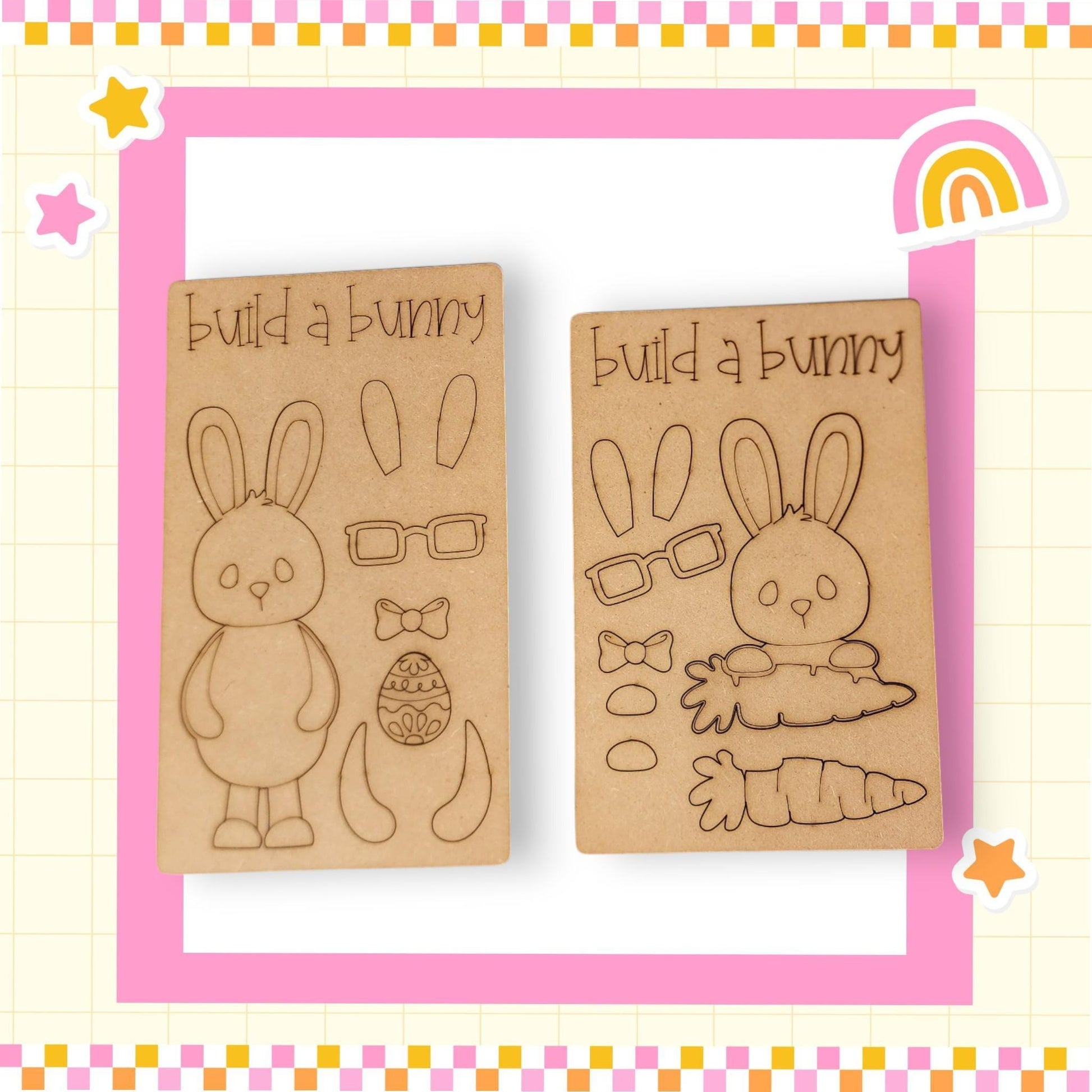a picture of a bunny and a bunny with sunglasses