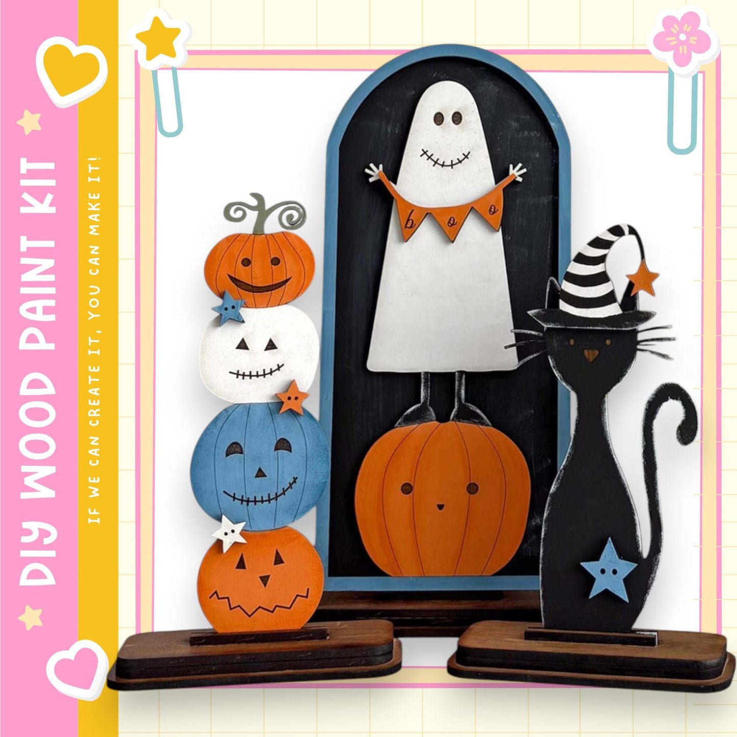 Halloween Trio Arch Window/Door Insert – DIY Wood Paint Kit