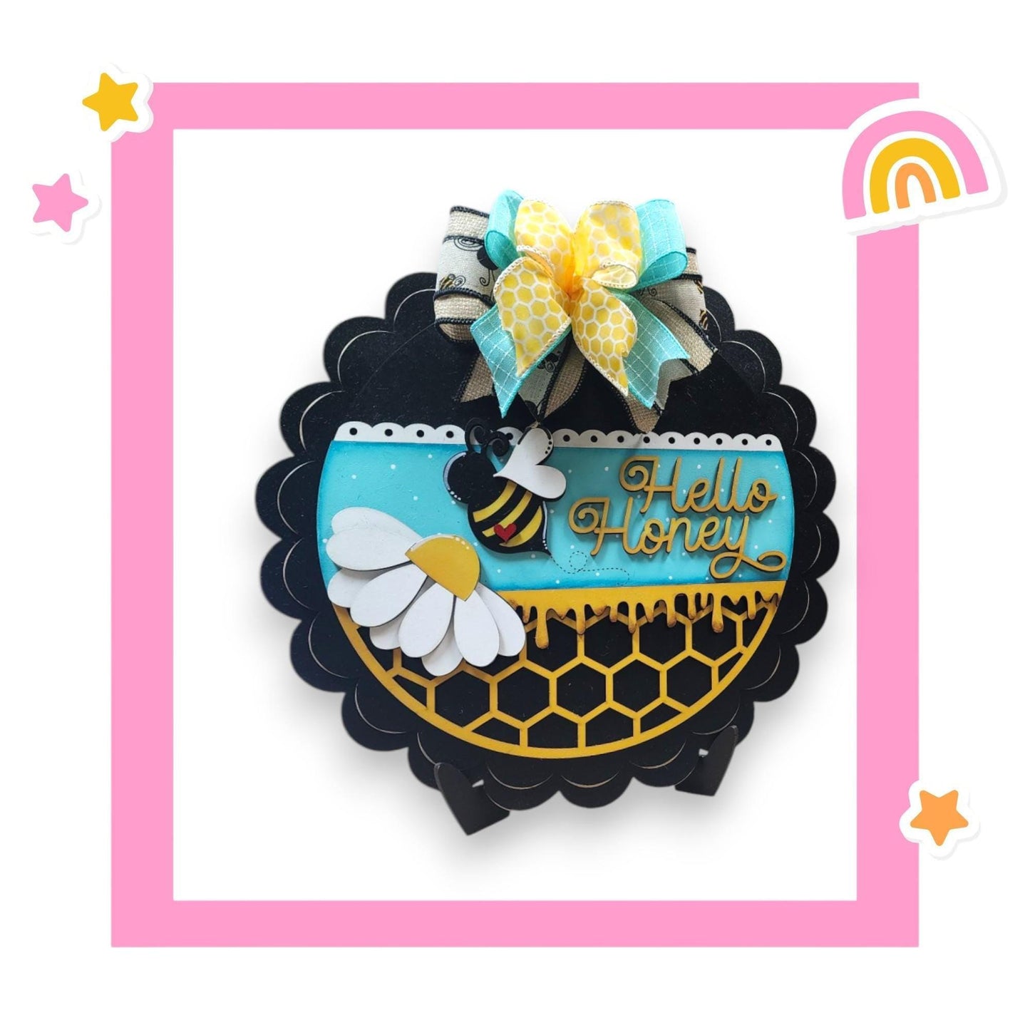 a card with a picture of a bee on it