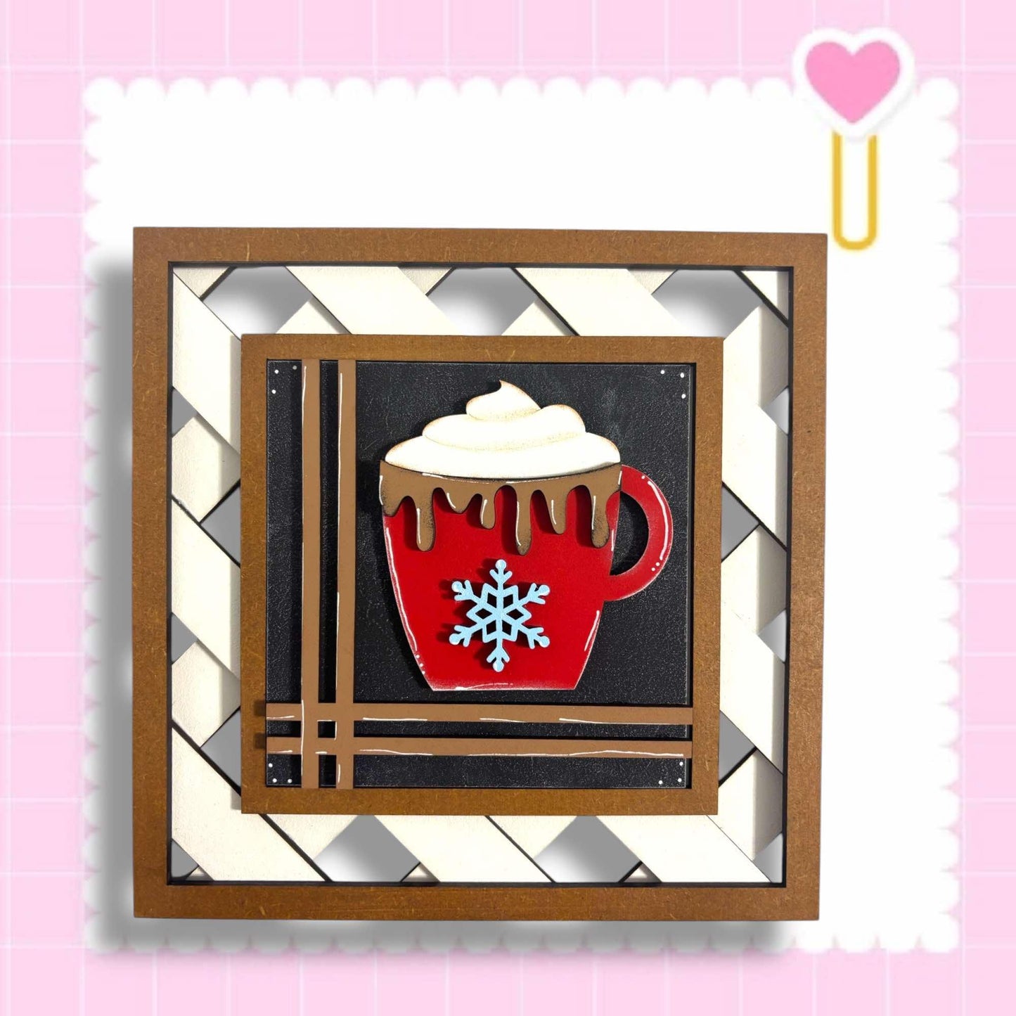 a card with a picture of a cup of coffee