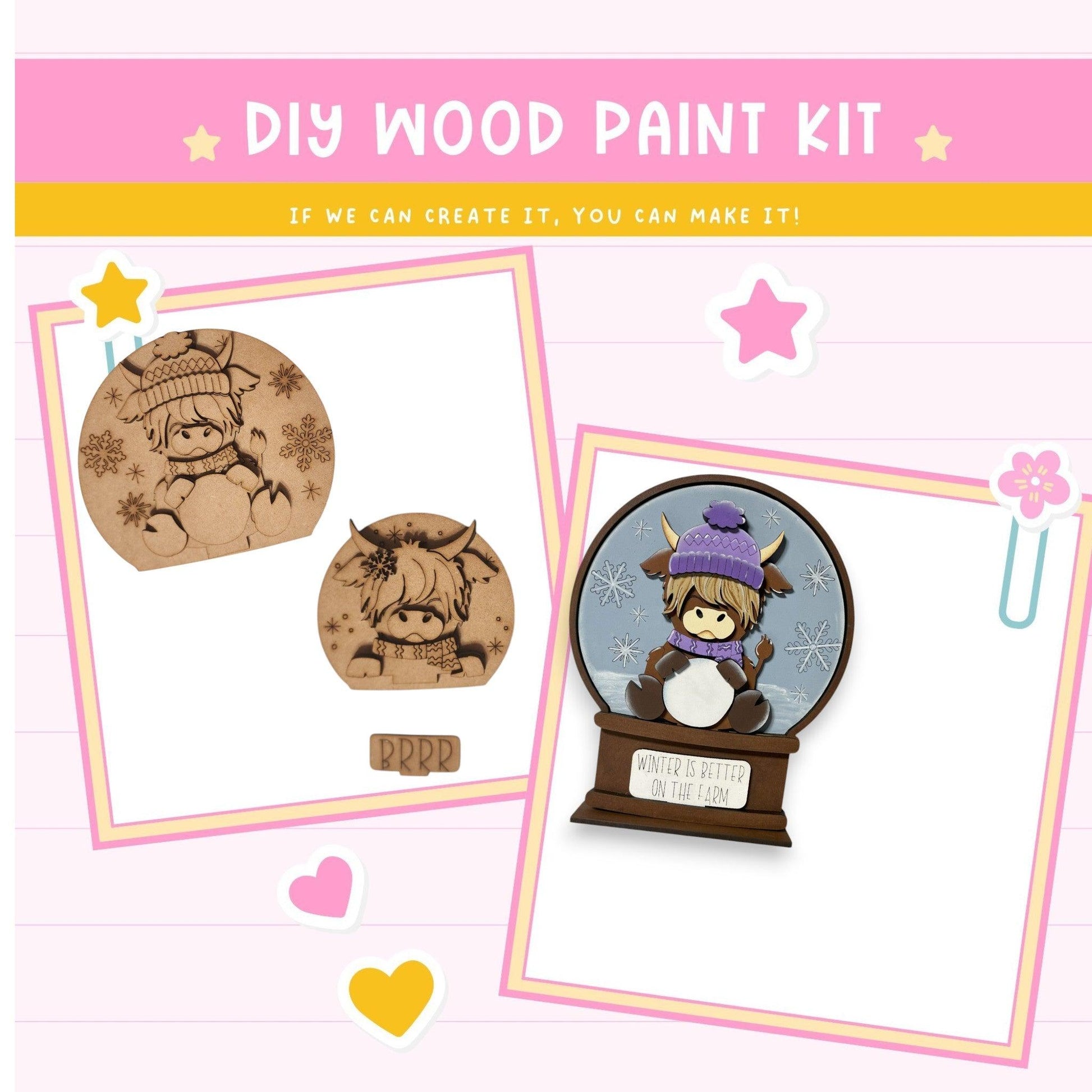 a wooden craft kit with a picture of a cat