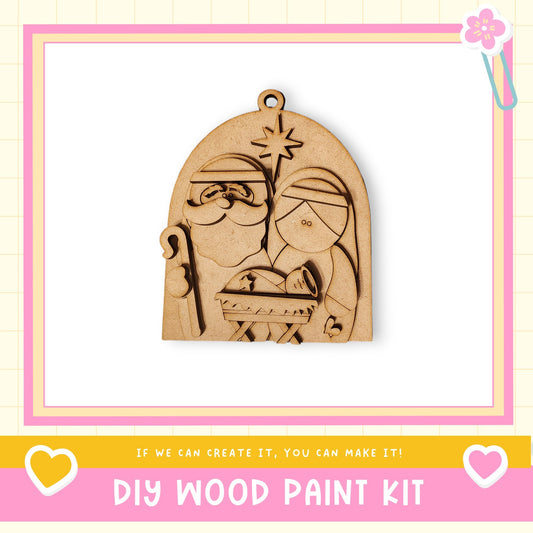 Nativity Ornament Kit - DIY Wood Craft | Laser Cut Ornament, Rustic Christmas Craft