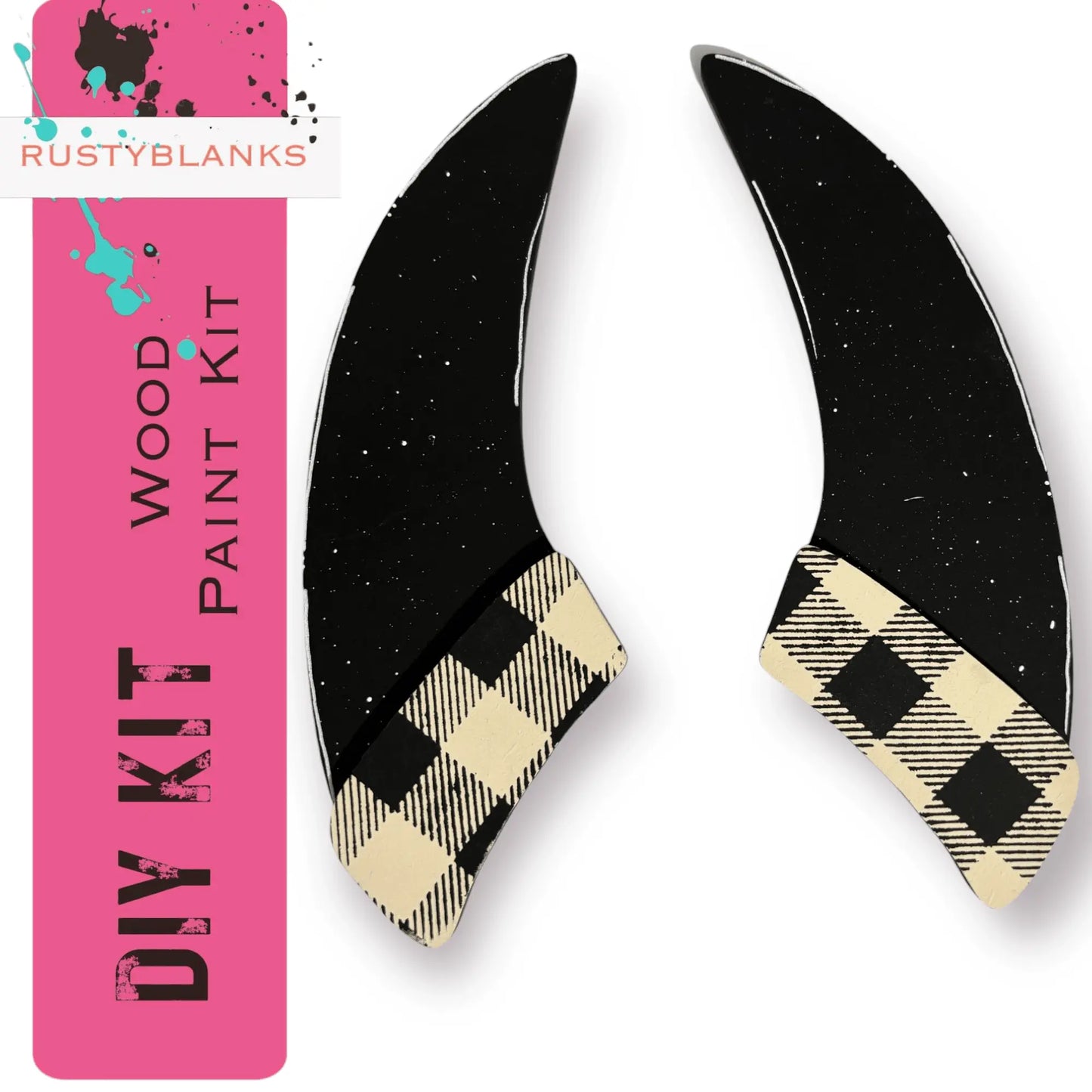 a pair of black and white checkered shoes on a white background