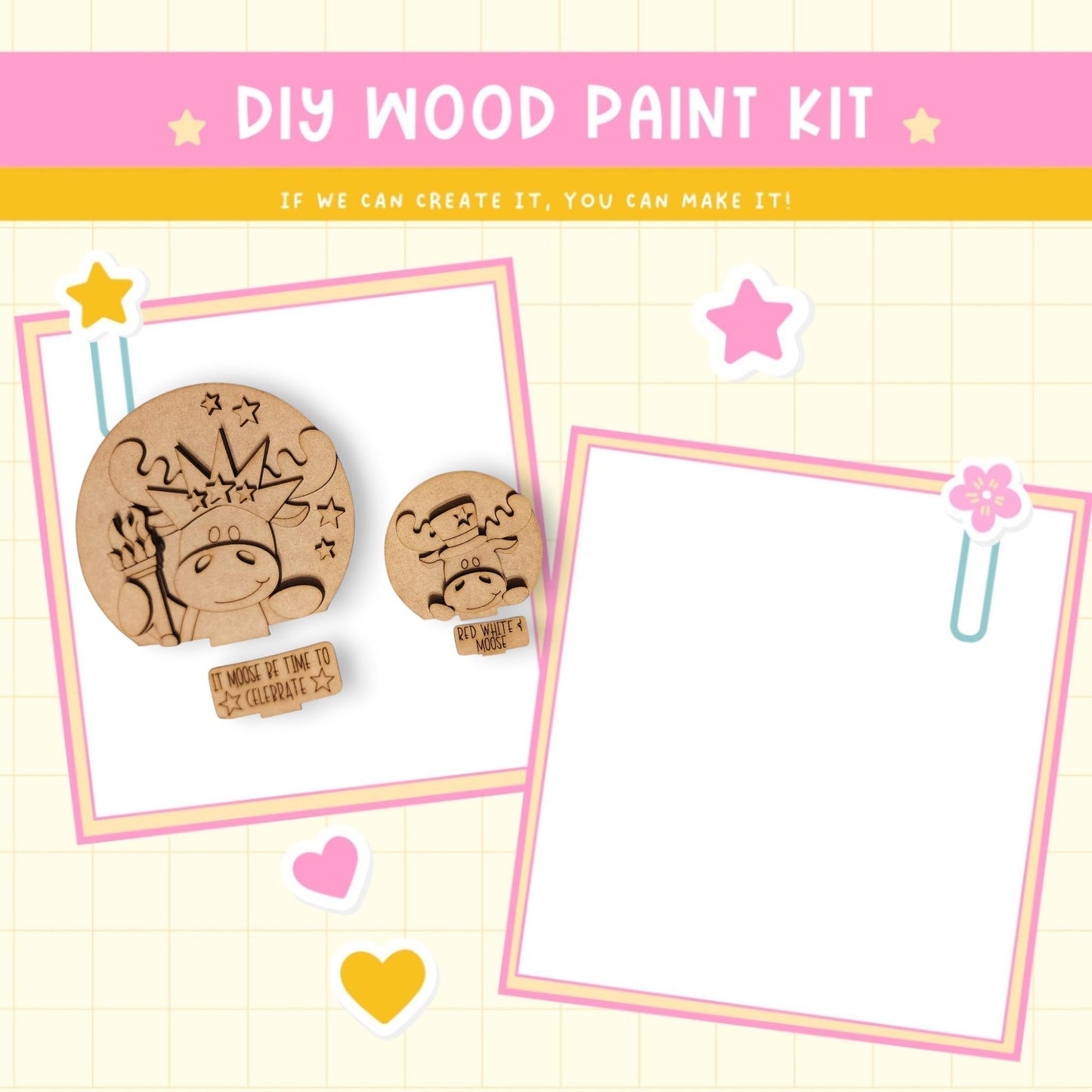 a wooden craft kit with a picture of a woman's face