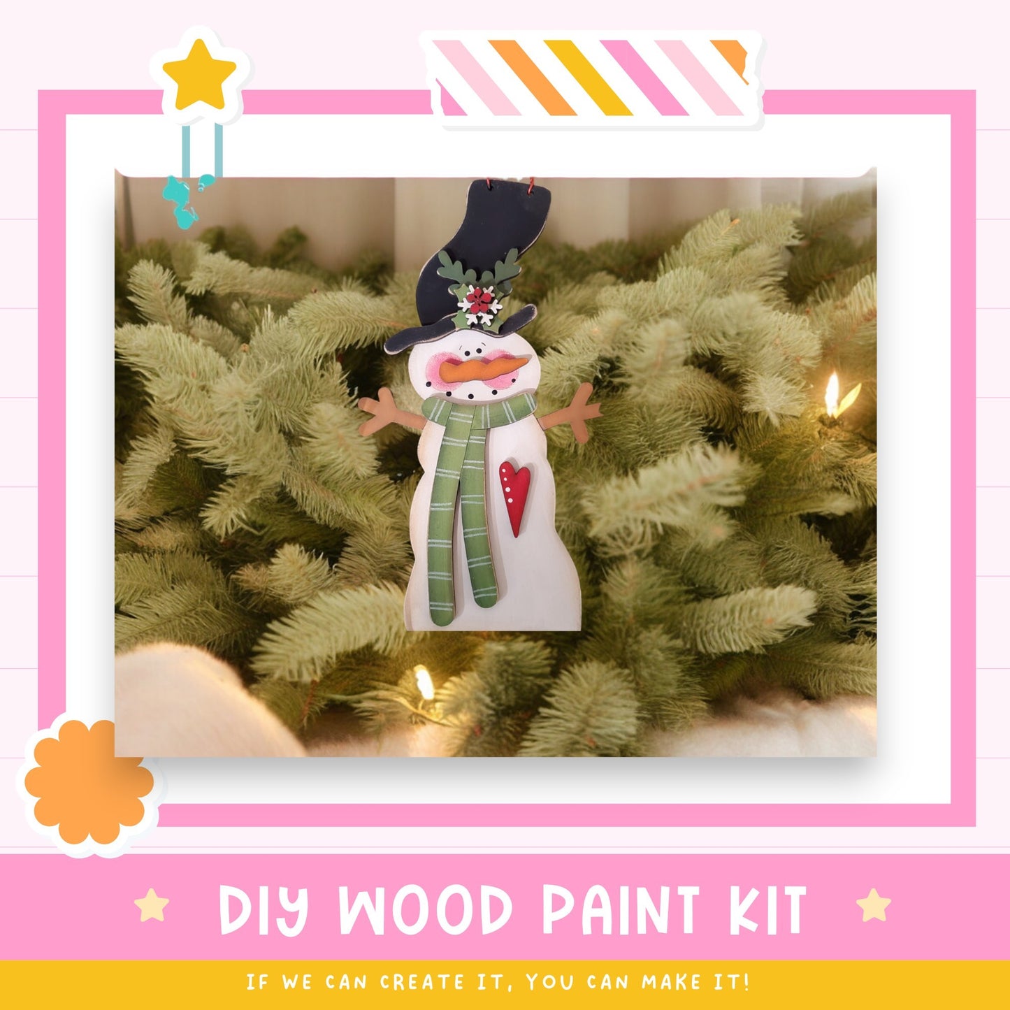 a picture of a snowman ornament on a christmas tree