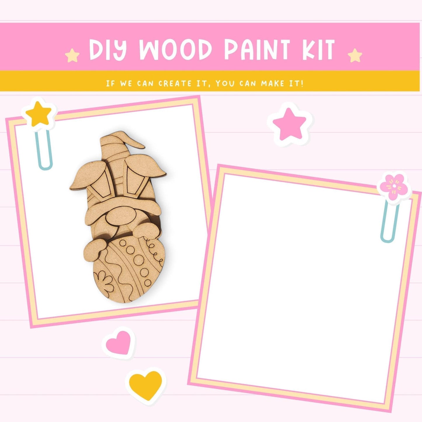a wooden craft kit with a picture of a dog