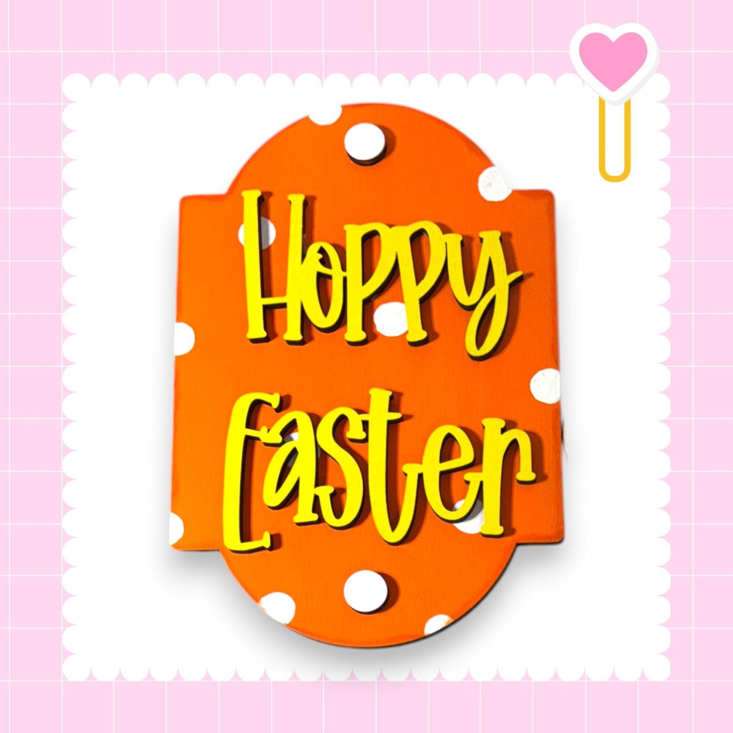 a sign that says happy easter on a pink background