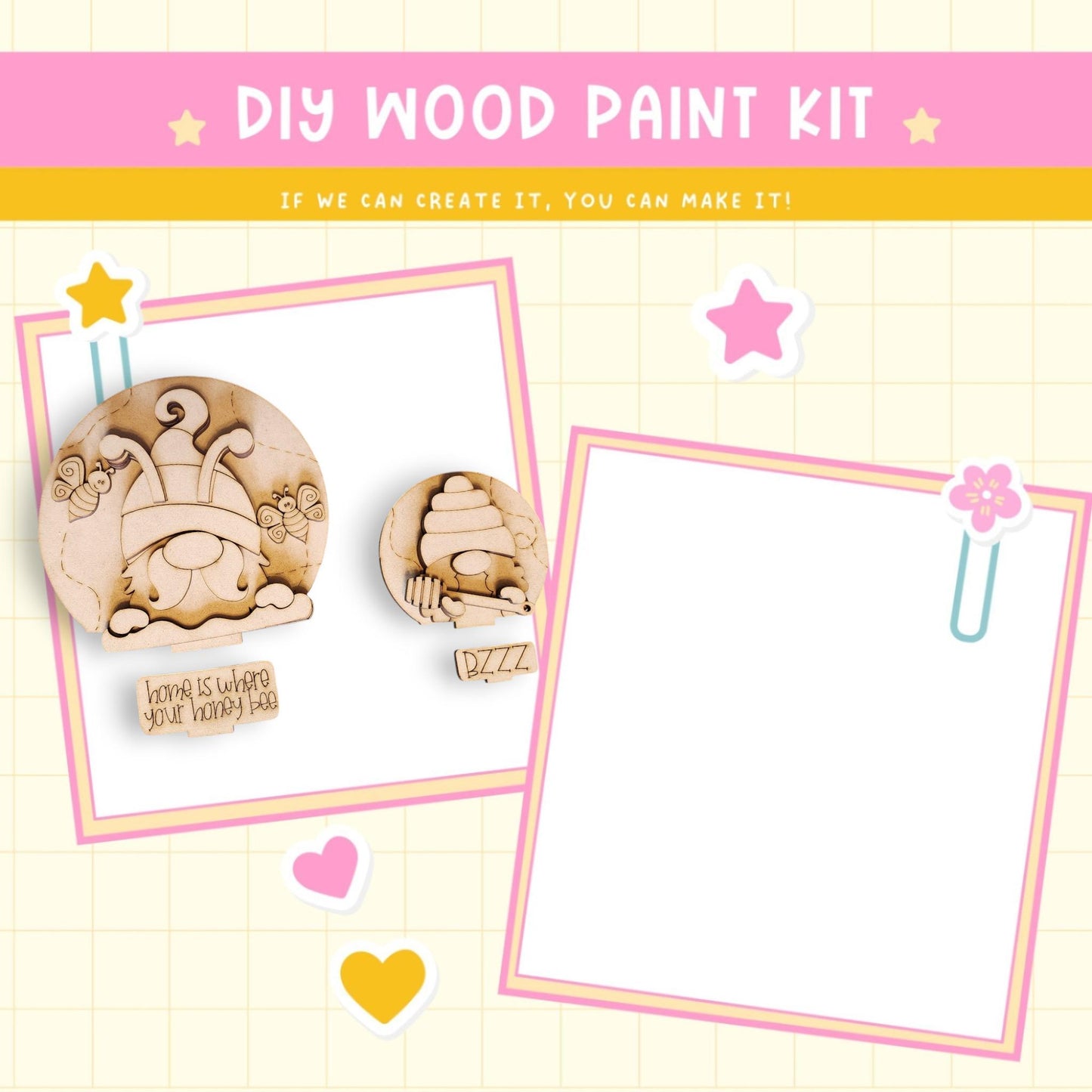 a wooden craft kit with a picture of a dog