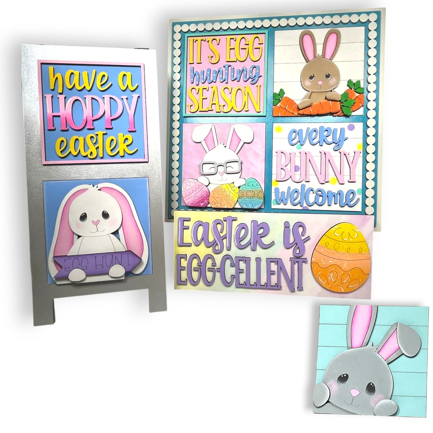 a picture of a bunny and a happy easter card